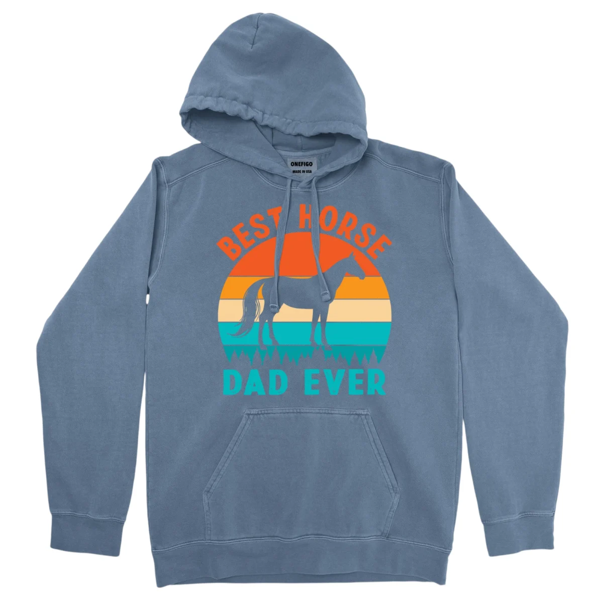 Best Horse Dad Ever Unisex Comfort Colors Hooded Sweatshirt
