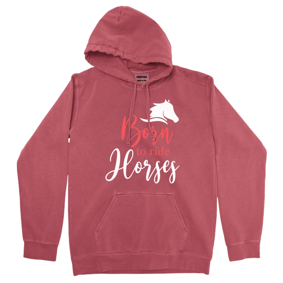 Born To Ride Horses Unisex Comfort Colors Hooded Sweatshirt
