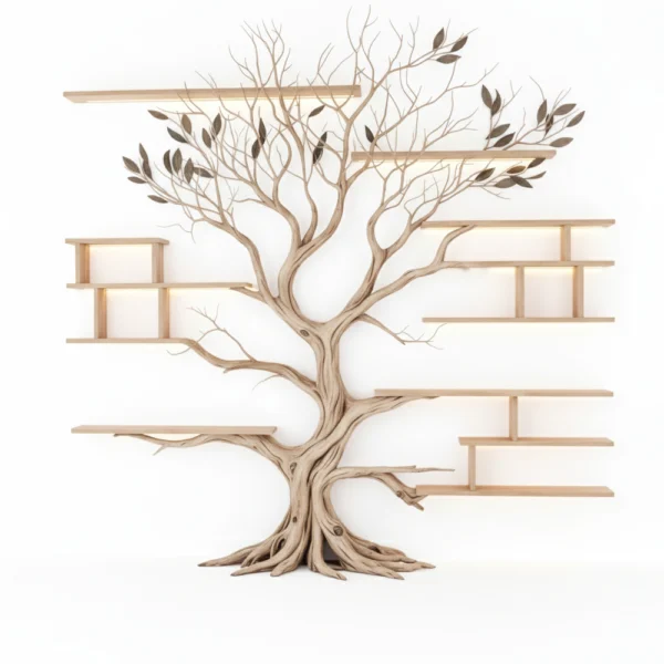 Handcrafted Tree Bookshelf - Ancient Tree Design, Unique Home Decoration