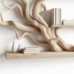 Driftwood Tree Branch Corner Shelf – Floating Mini Bookcase, Solid Wood Wall Decor & Bookshelf Display
