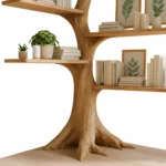 Handcrafted Corner Tree Bookshelf