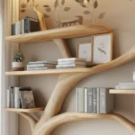 Handcrafted Tree Bookshelf & Console Table Set
