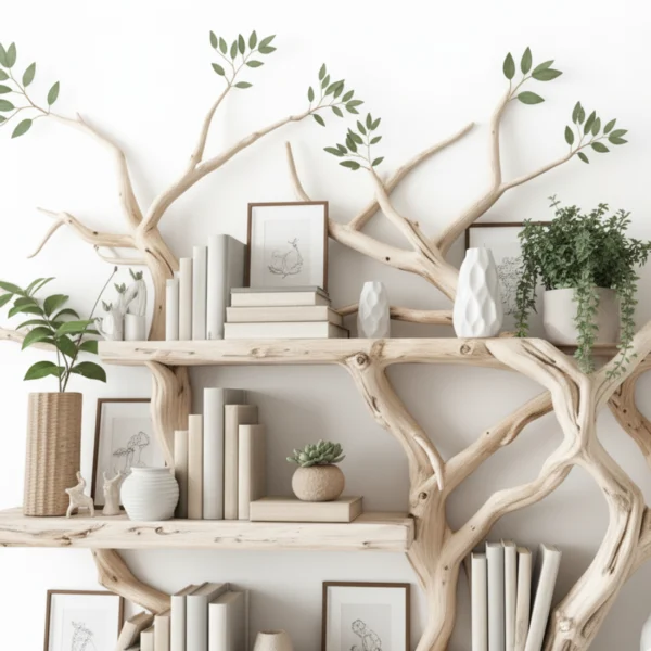 Mid Century Bookcase Corner Wall Shelf Handmade Furniture Shelves On Wall