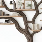 Tree Bookshelf - Handcrafted Solid Wood Wall-Mounted Bookcase