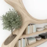 Tree-Shaped TV Stand & Bookshelf Unit - Handcrafted Solid Wood Wall Display