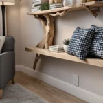 Tree-Shaped Wooden Bookshelf – Handmade Solid Wood Shelf For Interior Decoration