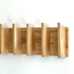 Architectural Oak Wood Accordion Wall Rack - Scandinavian Coat Hook & Key Holder