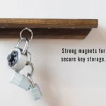 Elegant Floating Magnetic Key Holder Shelf - Solid Hardwood & Minimalist Design