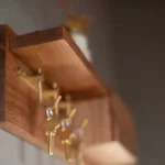 Elegant Mail Shelf and Key Hooks Solid Walnut Entryway Organizer