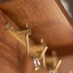 Elegant Mail Shelf and Key Hooks Solid Walnut Entryway Organizer