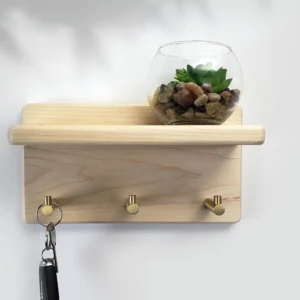 Handcrafted Maple Key Holder - Floating Entryway Shelf and Wall-Mounted Organizer