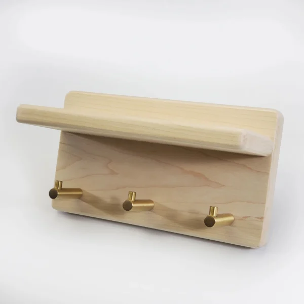 Handcrafted Maple Key Holder - Floating Entryway Shelf and Wall-Mounted Organizer