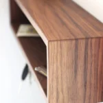 Hidden Magnetic Key Rack Continuous Grain Solid Walnut