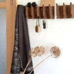 Modern Mail & Key Holder Walnut Wood Entryway Organizer