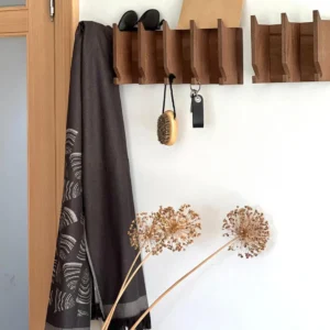 Modern Mail & Key Holder Walnut Wood Entryway Organizer