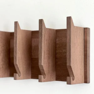 Modern Mail & Key Holder Walnut Wood Entryway Organizer2