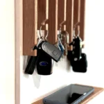 Modern Oak & Steel Entryway Organizer & Key Holder