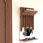 Modern Oak & Steel Entryway Organizer & Key Holder