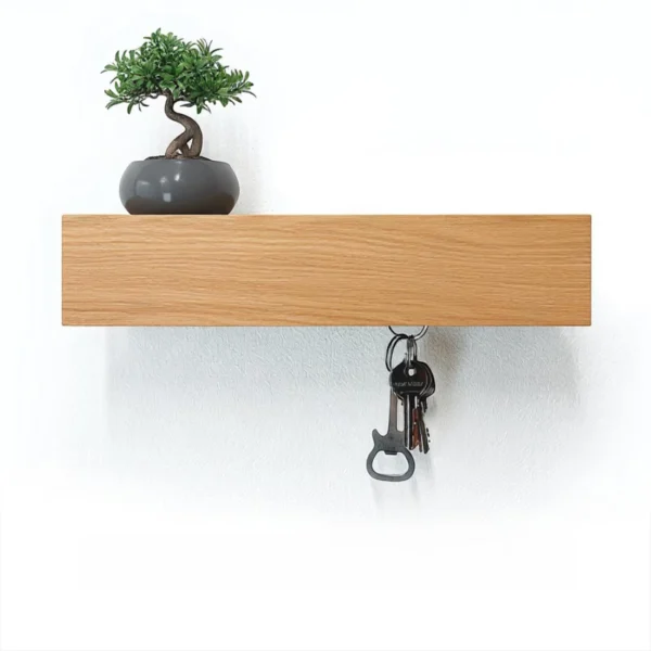 Modern Scandinavian Solid Oak Key Holder & Entryway Organizer