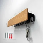 Modern Scandinavian Solid Oak Key Holder & Entryway Organizer