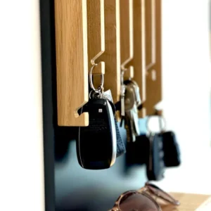 Modern Solid Oak Mail & Key Organizer2