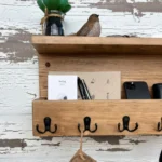 Rustic Farmhouse Key Rack with Mail Shelf