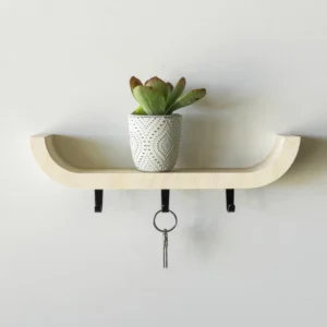 Sculptural Mid-Century Modern Key Holder Shelf - Premium Baltic Birch