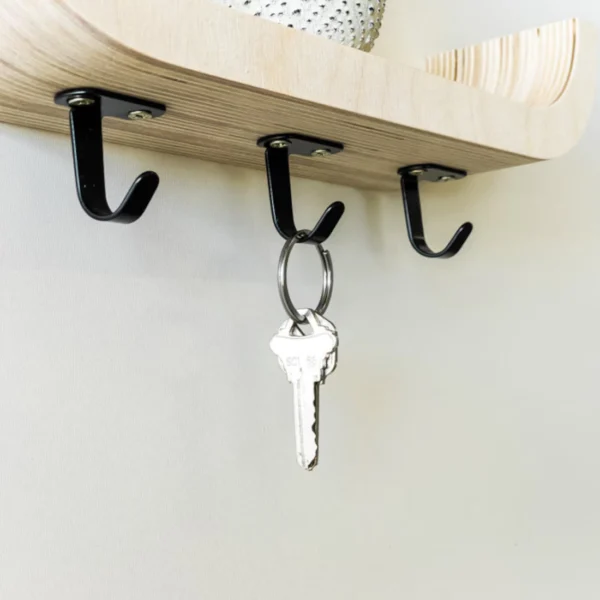 Sculptural Mid-Century Modern Key Holder Shelf - Premium Baltic Birch